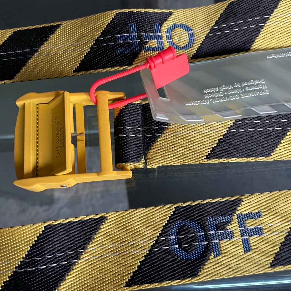 Off white industrial belt